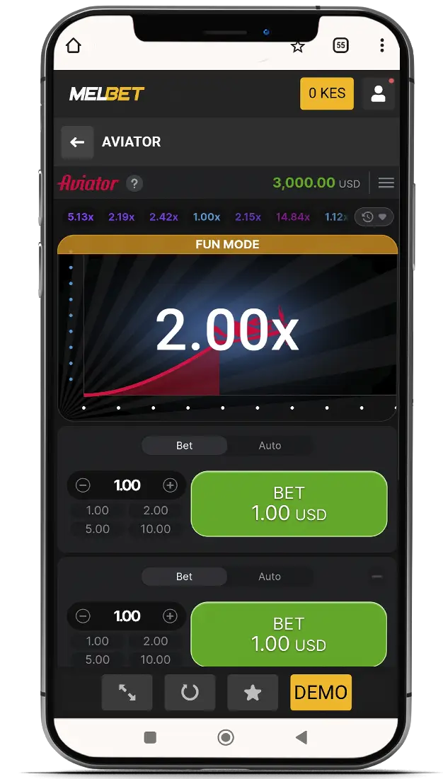 The Melbet Aviator demo is a free simulation of the real-money