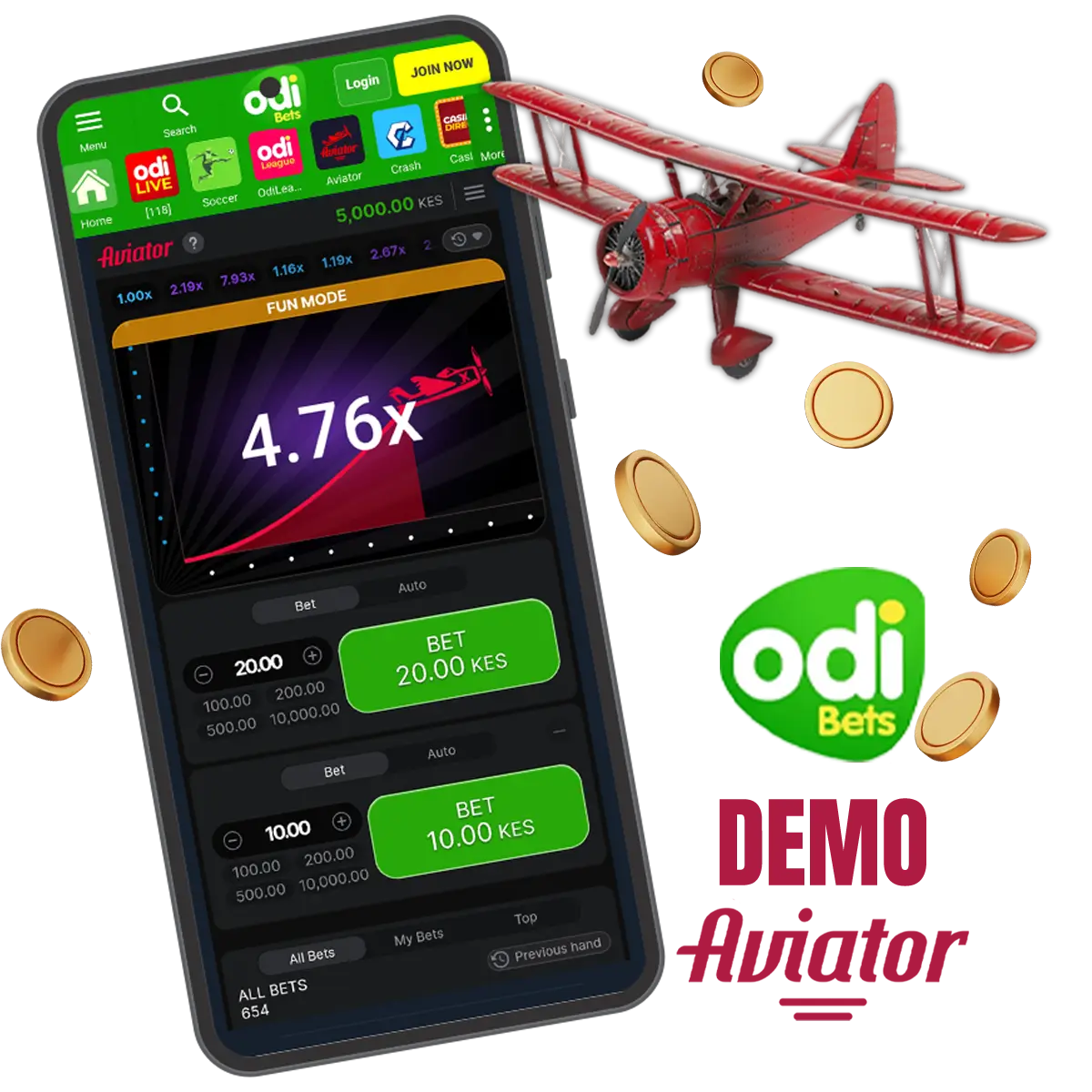 Odibet Aviator Kenia Demo