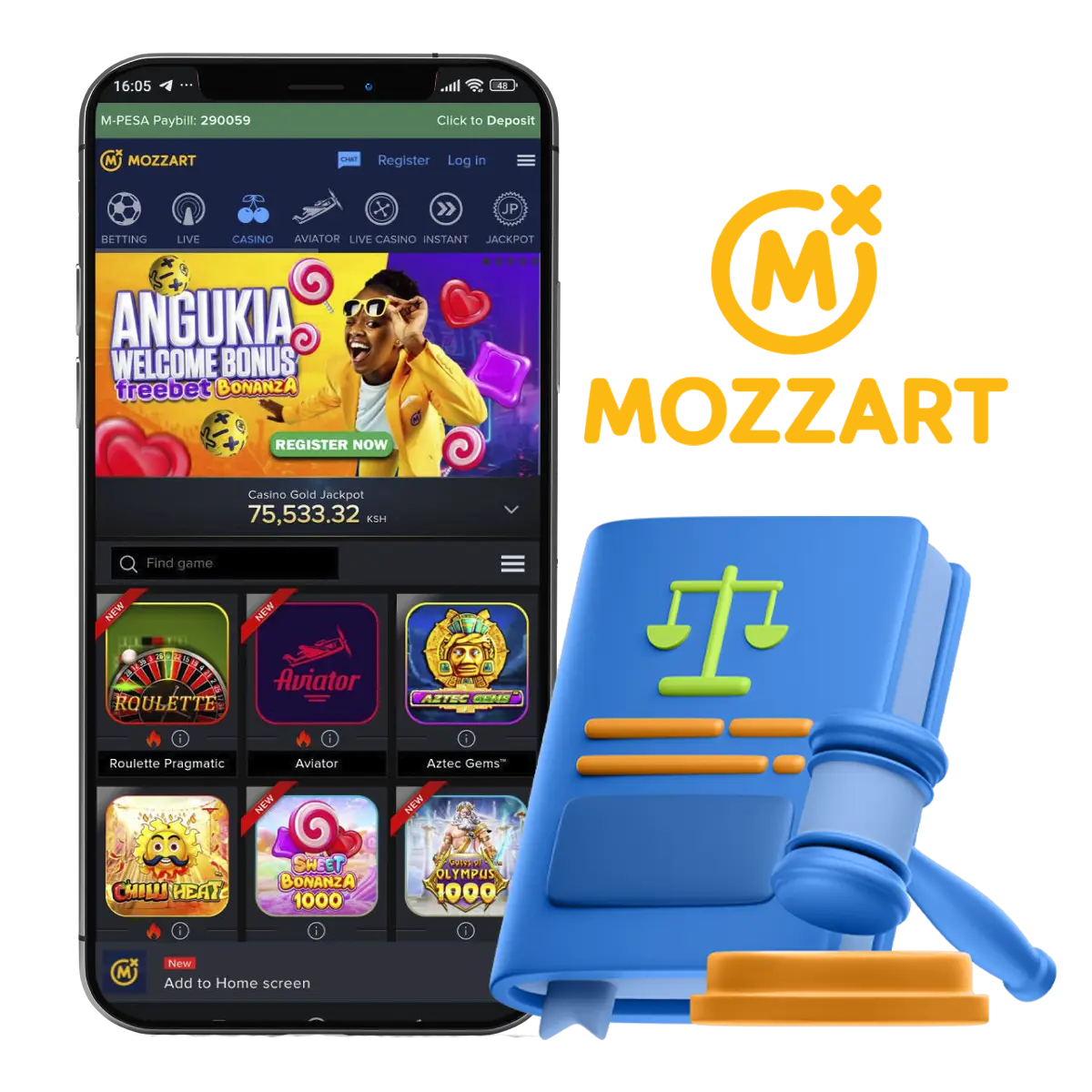 MozzartBet Aviator is fully legalized and authorized to operate in Kenya.